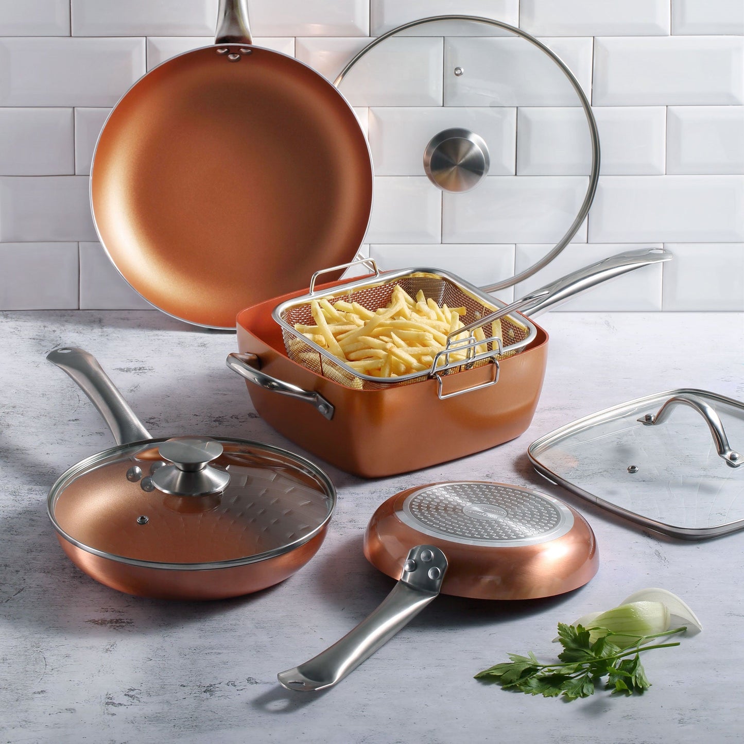 Juego de Batería de Cocina Onil y Set de Sartenes Optimum Cooper