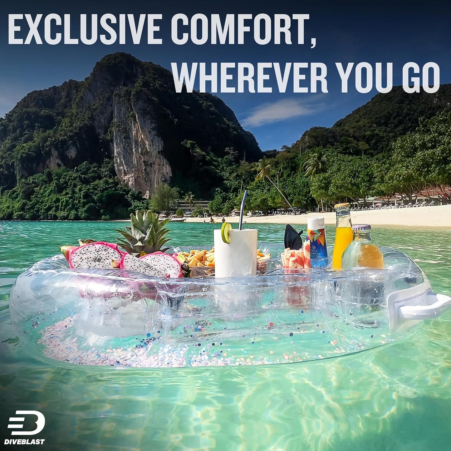 Premium Floating Drink Holder for Pool, Hot Tub Accessories for Adults - Holds Up to 50 LBS - Fun Swimming Pool Accessories for Adults, Cool and Unique Drink Floaties