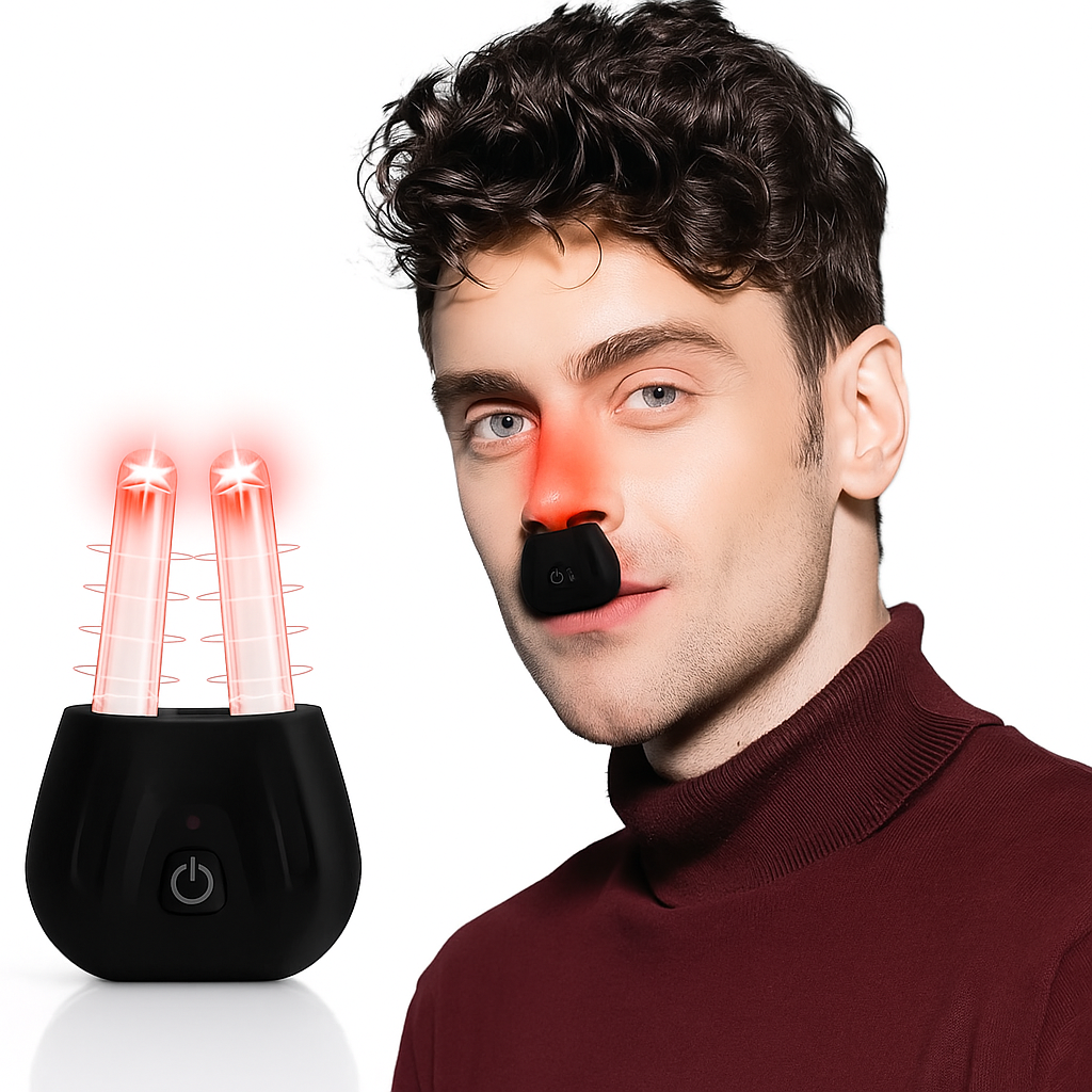 Dispositivo de terapia nasal con luz roja para bienestar respiratori