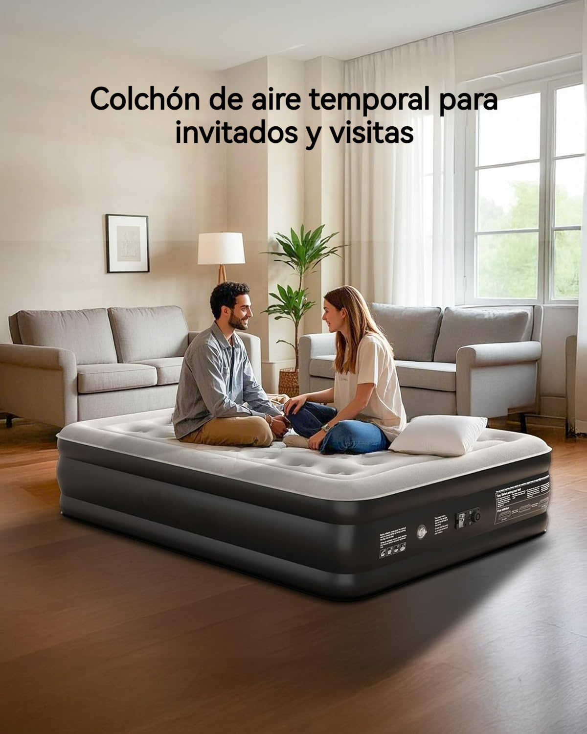 Colchón Queen inflable premium con confort inteligente y soporte firme