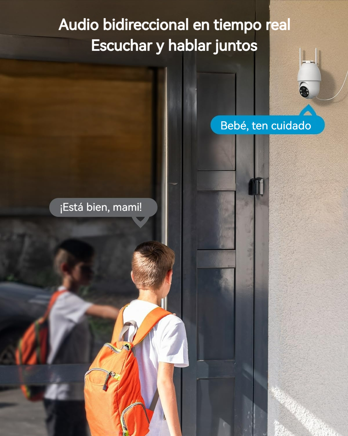 Cámara inalámbrica con energía solar, Wi-Fi 6, control por voz y visión 2K a color