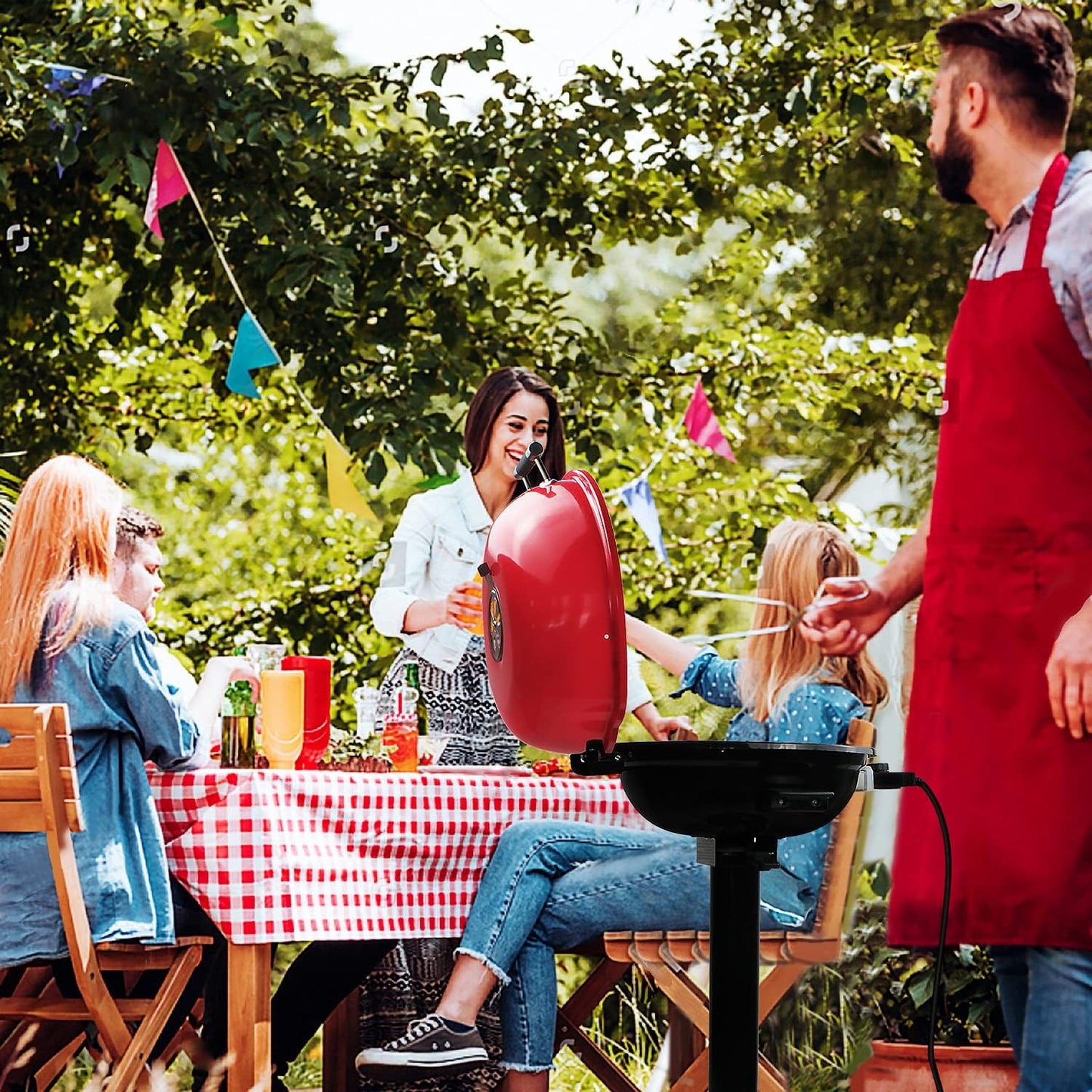 Parrilla eléctrica sin humo para interiores y exteriores