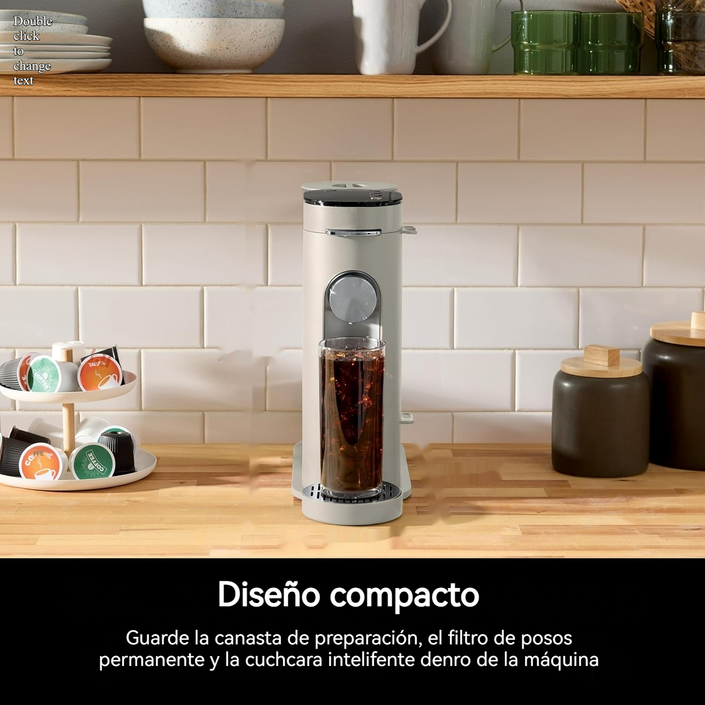 Cafetera compacta para cápsulas o molidos con modos Classic, Rich y Over Ice
