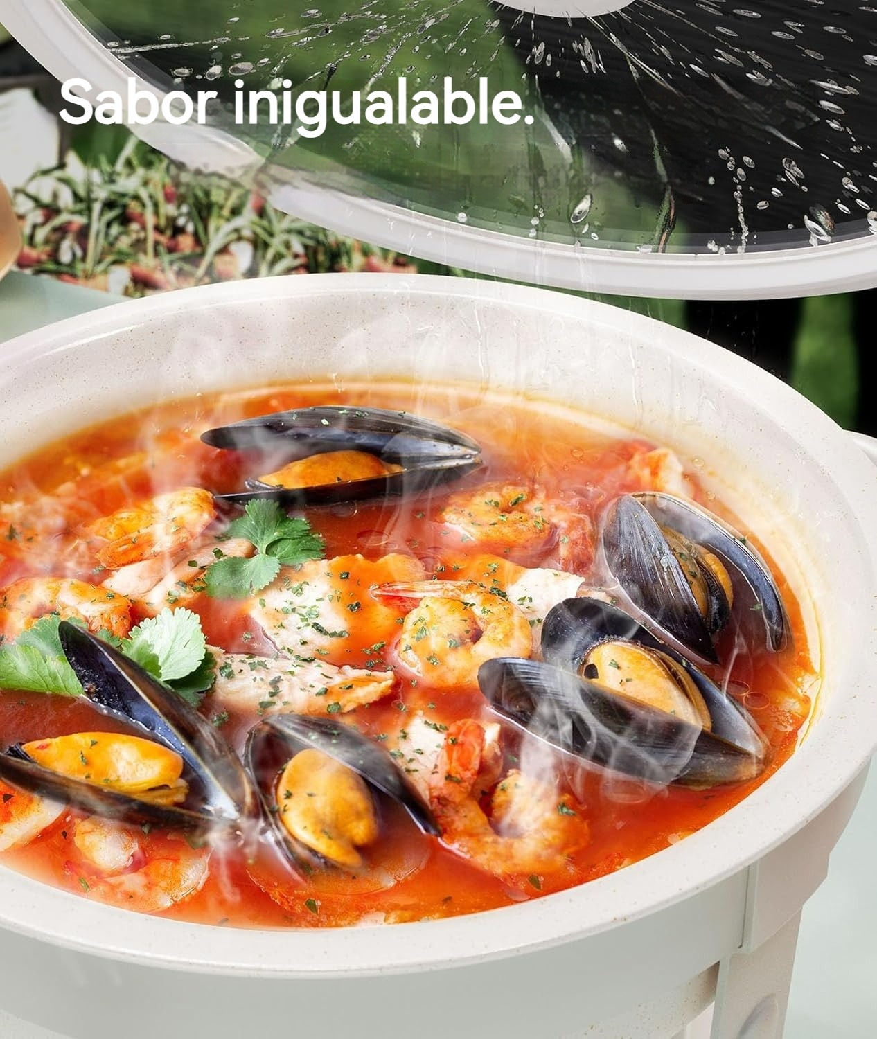 Platos calentadores con revestimiento de maifanita y diseño ecológico elegante x4