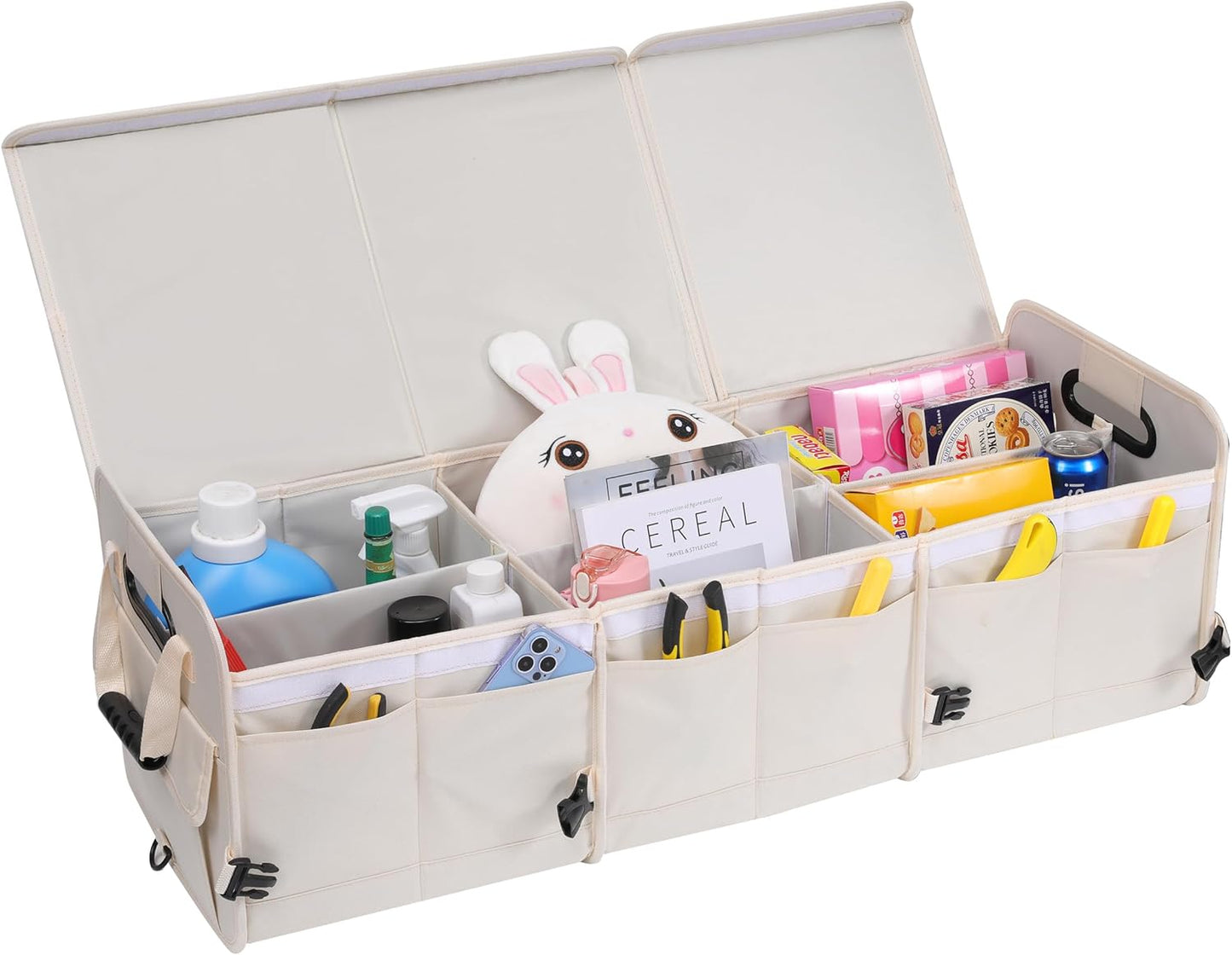 Organizador de maletero plegable y antideslizante de gran capacidad