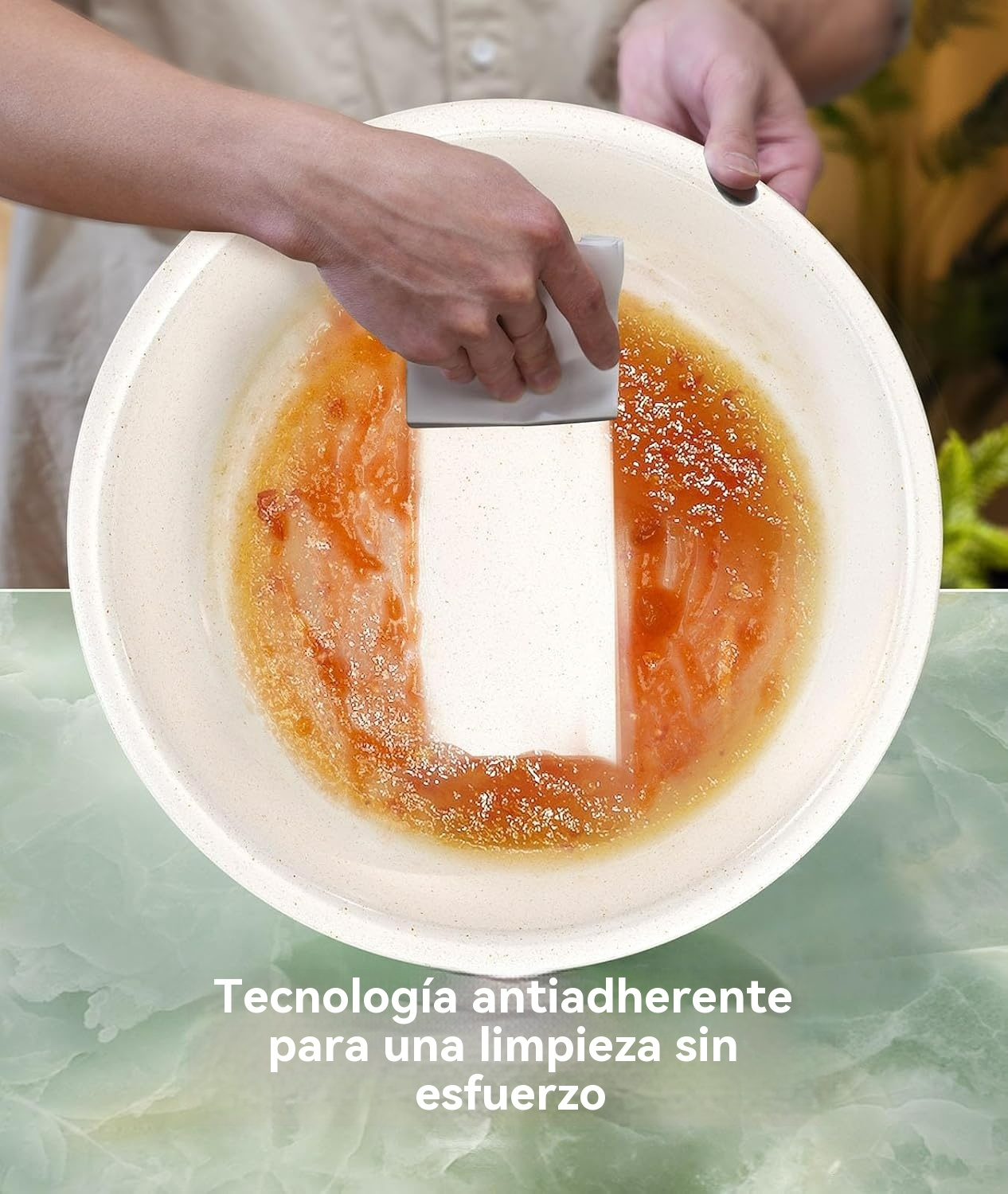 Platos calentadores con revestimiento de maifanita y diseño ecológico elegante x4
