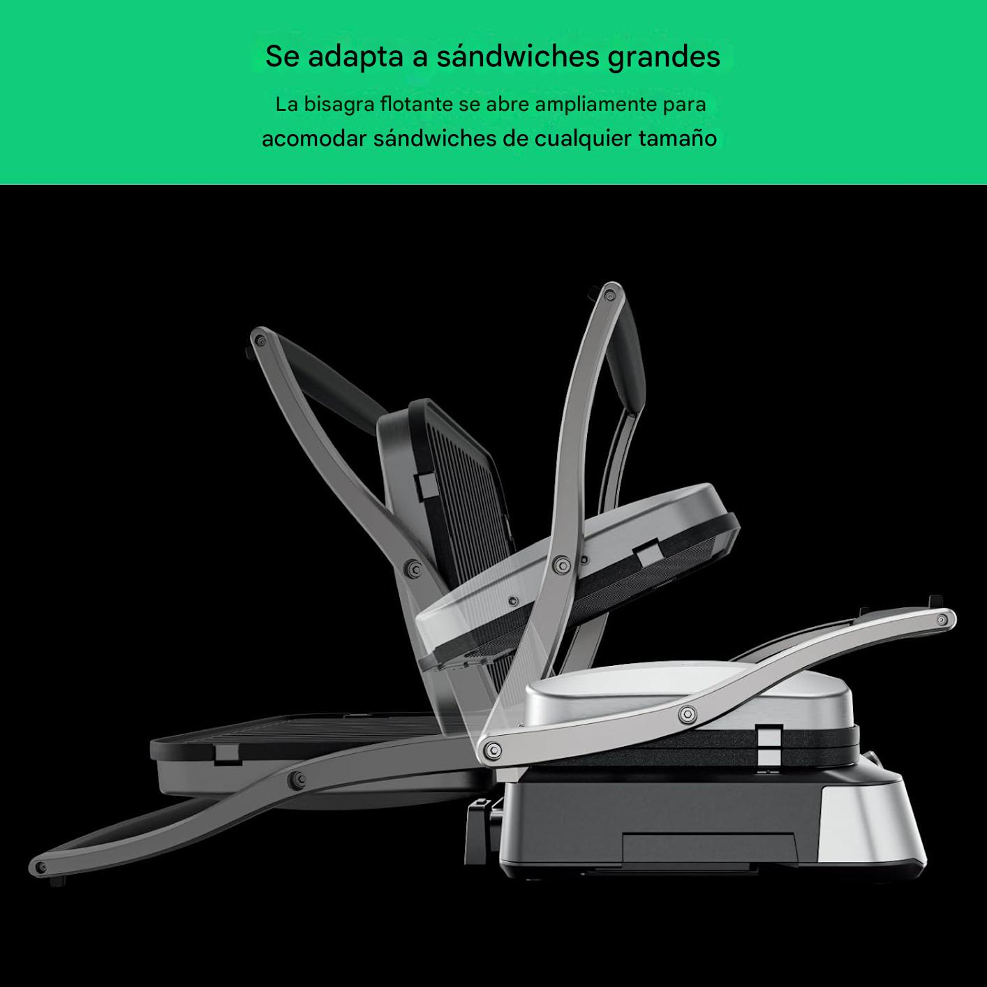 Prensa Panini Digital 5 en 1 con Grill y Plancha Reversible