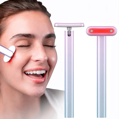 Masajeador Facial Varita 4 en 1 con Terapia de Luz Roja LED