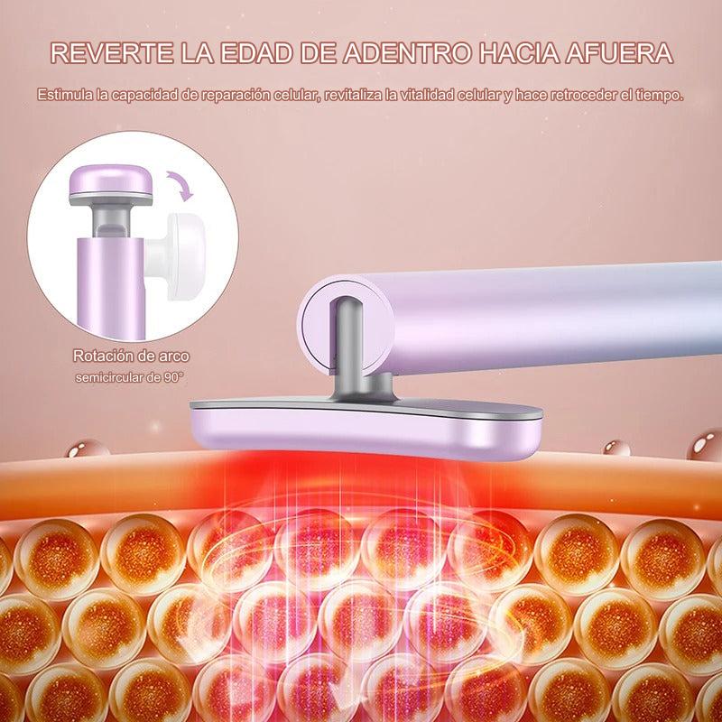 Masajeador Facial Varita 4 en 1 con Terapia de Luz Roja LED