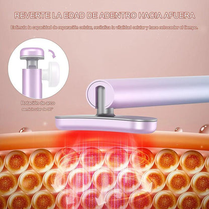 Masajeador Facial Varita 4 en 1 con Terapia de Luz Roja LED