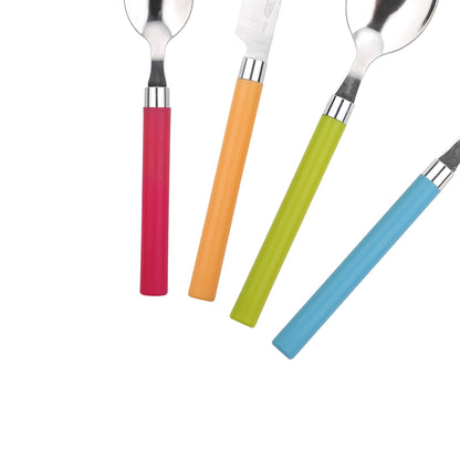 Lote 3 Sets Cubertería 24 Piezas Happie Colors Acero Inoxidable con Mangos Multicolor - Servicio para 18