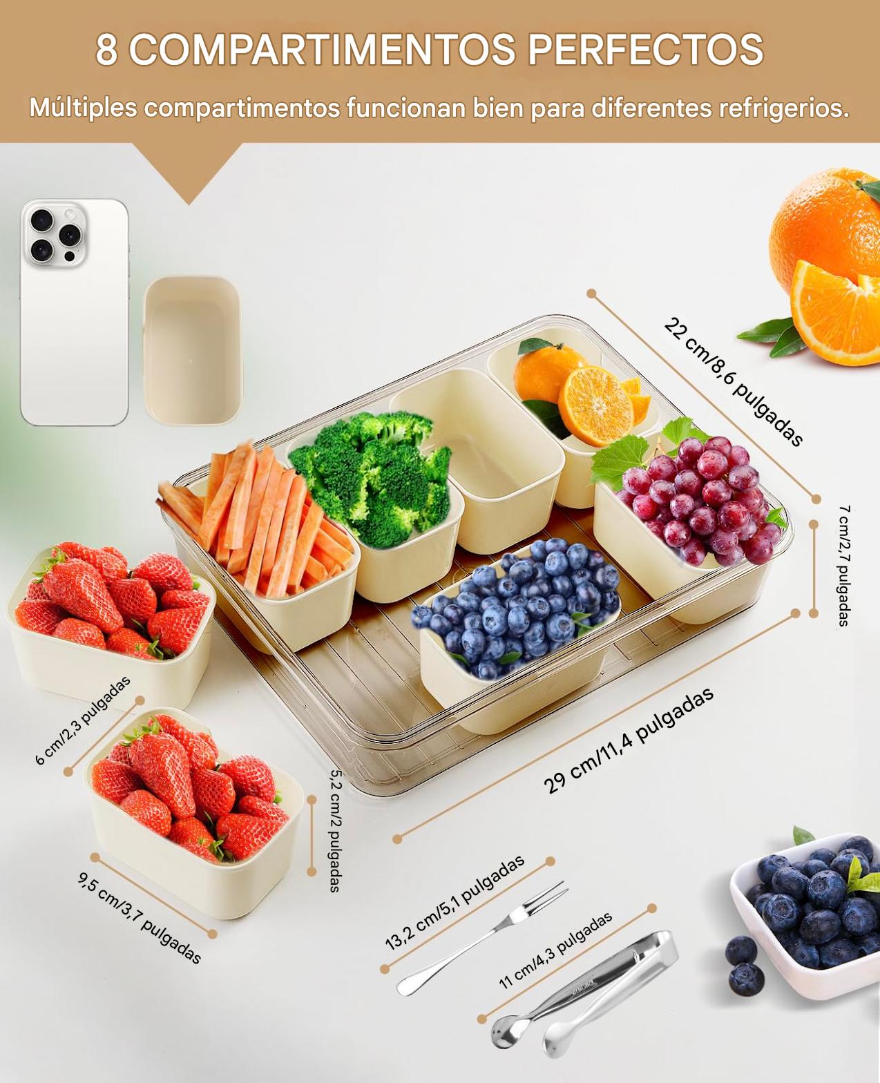 SnackBox Max 8 - Contenedor para mantener tus snacks, frutas, verduras