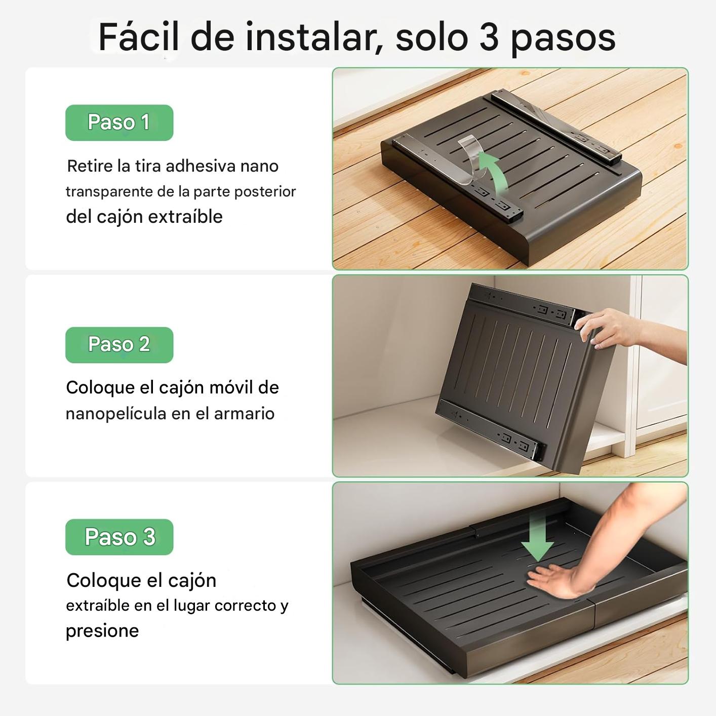 EspacioFlex – Organizador Expandible y Deslizante para Gabinetes sin Taladro