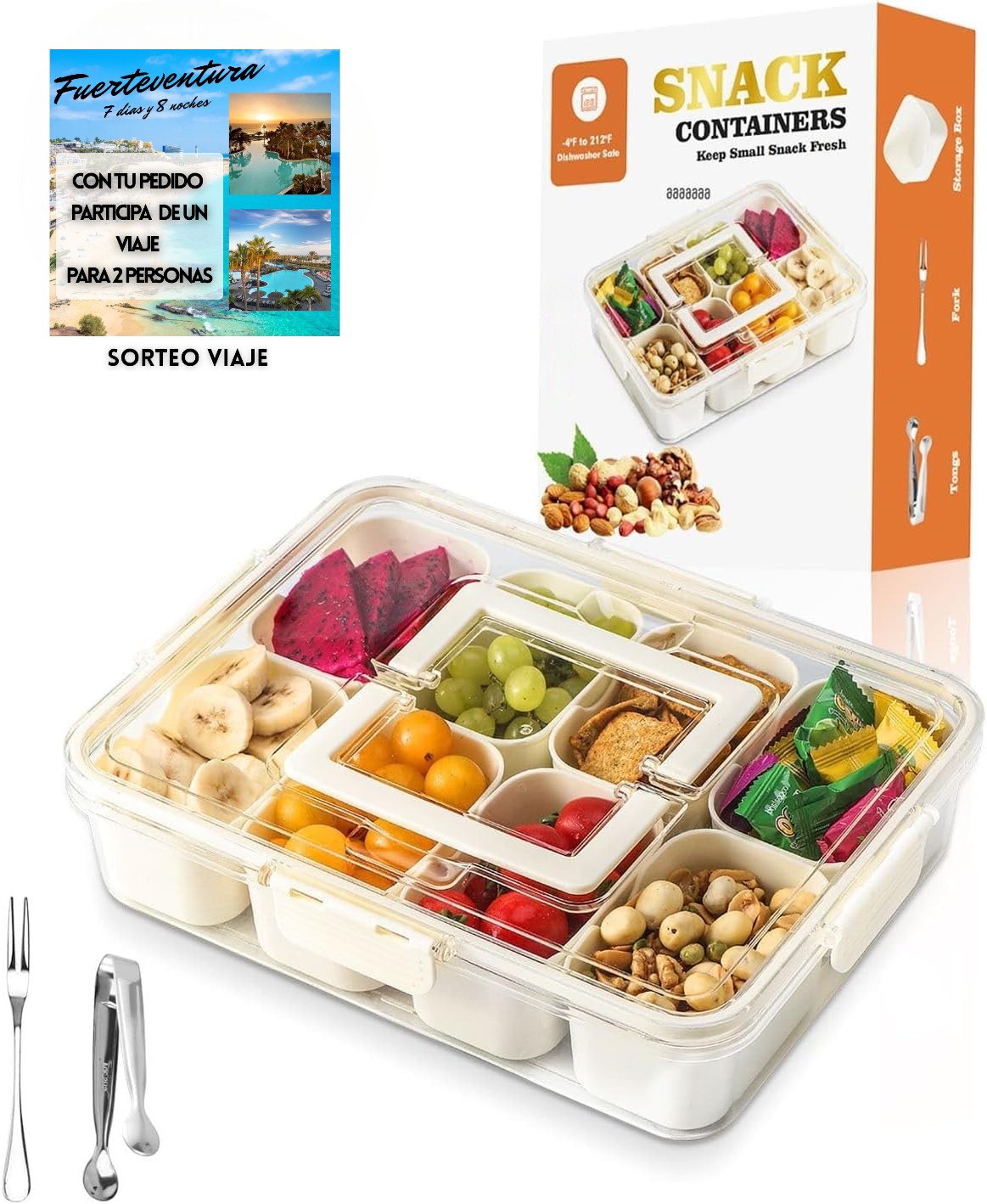 SnackBox Max 8 - Contenedor para mantener tus snacks, frutas, verduras