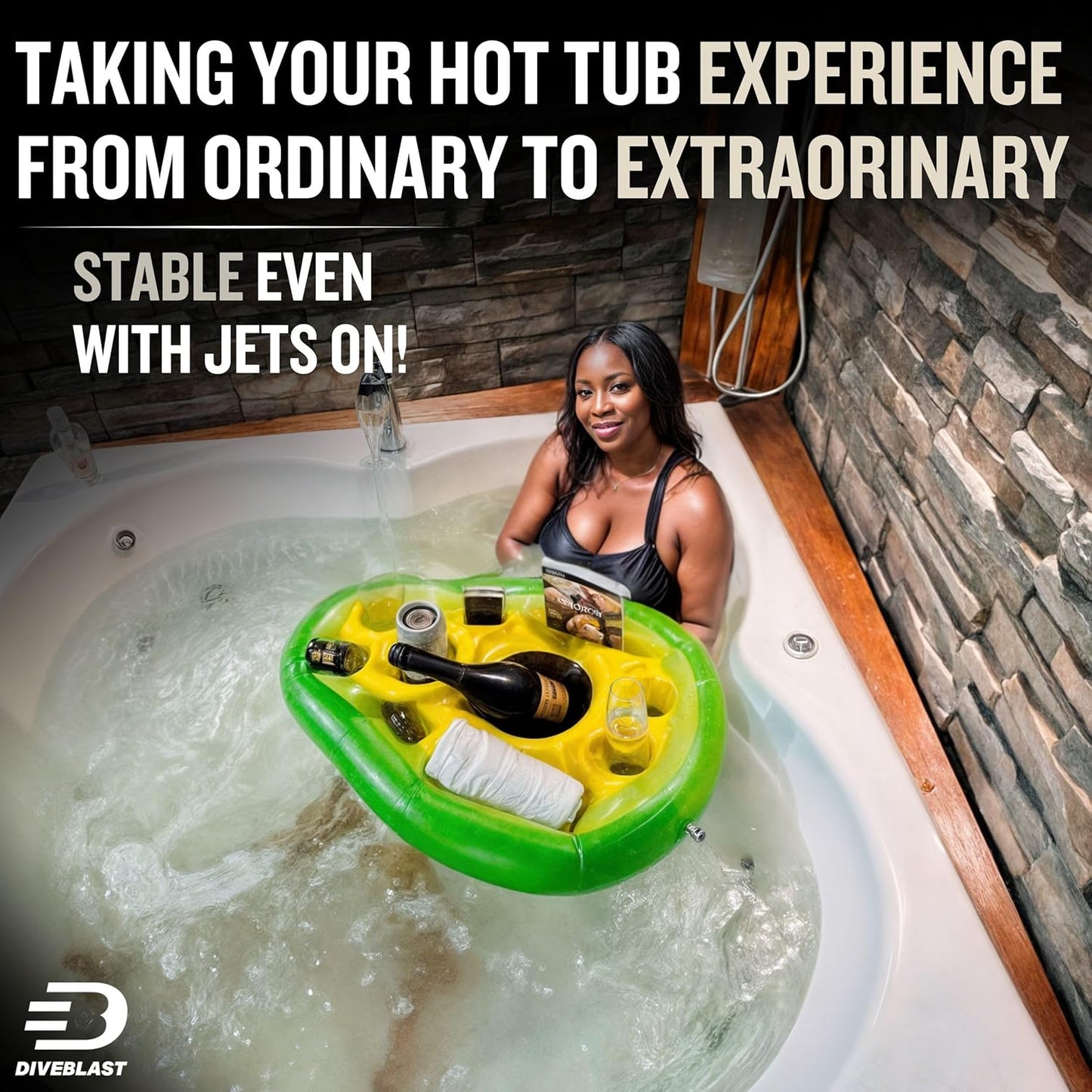Premium Floating Drink Holder for Pool, Hot Tub Accessories for Adults - Holds Up to 50 LBS - Fun Swimming Pool Accessories for Adults, Cool and Unique Drink Floaties