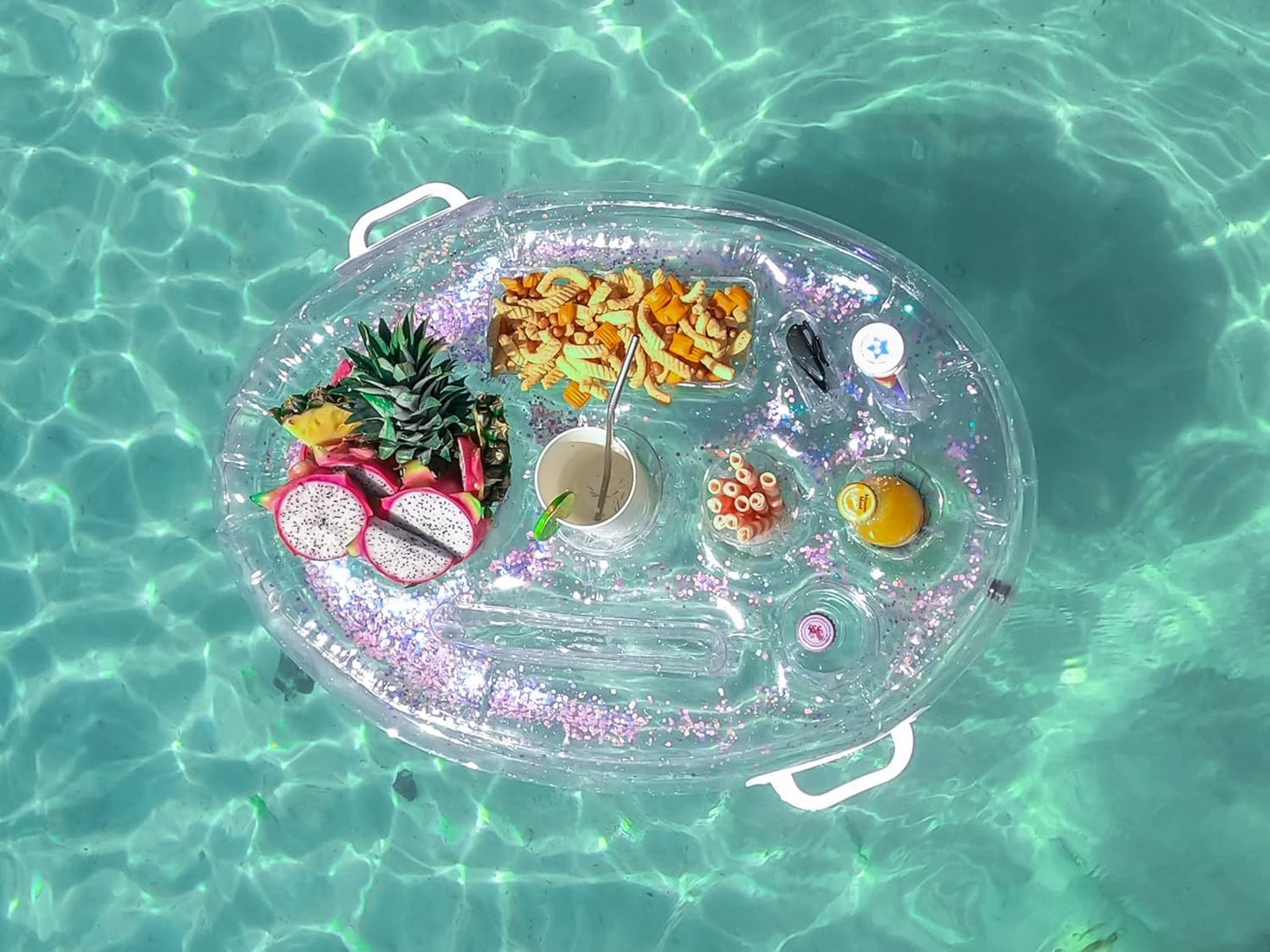 Premium Floating Drink Holder for Pool, Hot Tub Accessories for Adults - Holds Up to 50 LBS - Fun Swimming Pool Accessories for Adults, Cool and Unique Drink Floaties