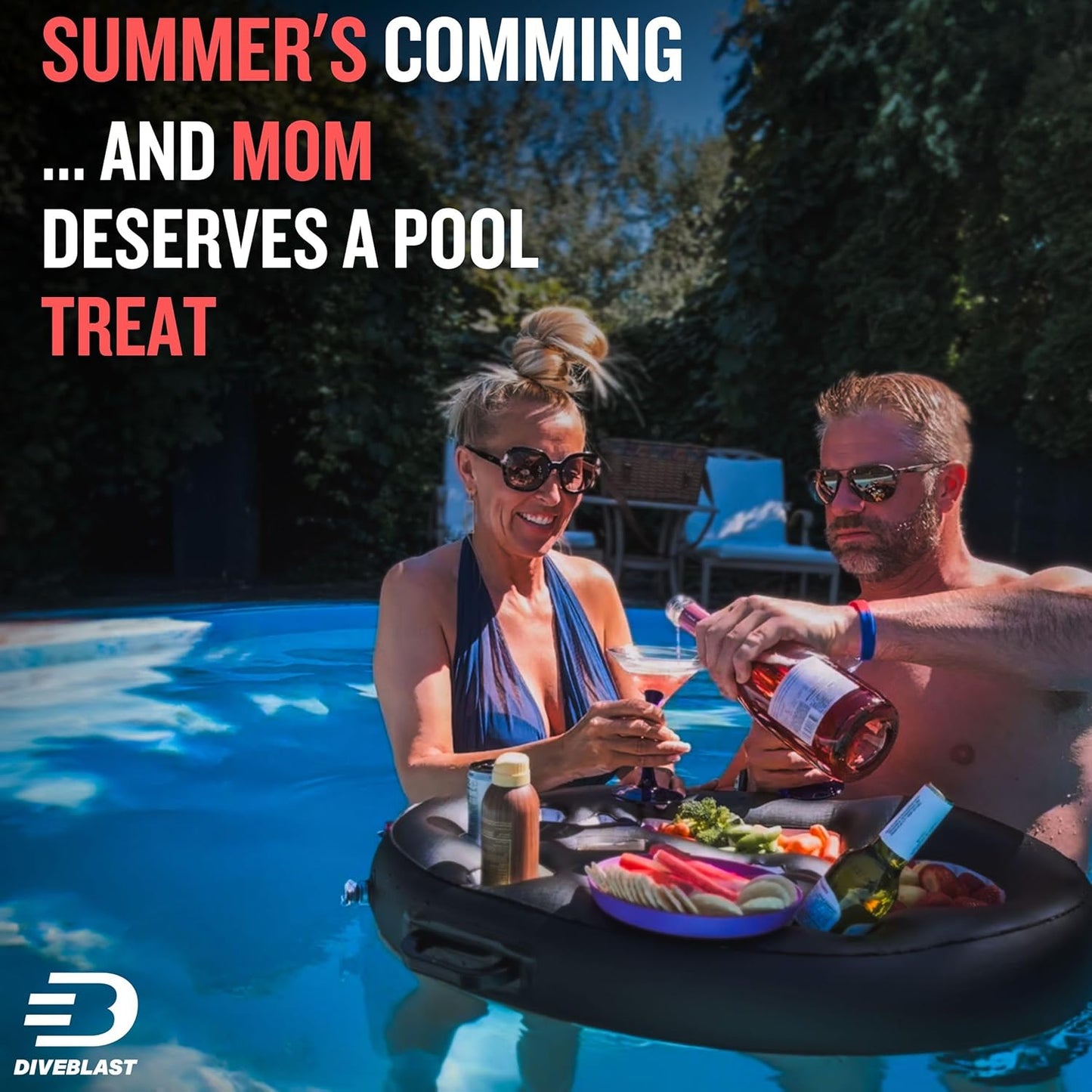 Premium Floating Drink Holder for Pool, Hot Tub Accessories for Adults - Holds Up to 50 LBS - Fun Swimming Pool Accessories for Adults, Cool and Unique Drink Floaties