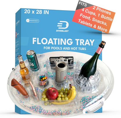 Premium Floating Drink Holder for Pool, Hot Tub Accessories for Adults - Holds Up to 50 LBS - Fun Swimming Pool Accessories for Adults, Cool and Unique Drink Floaties