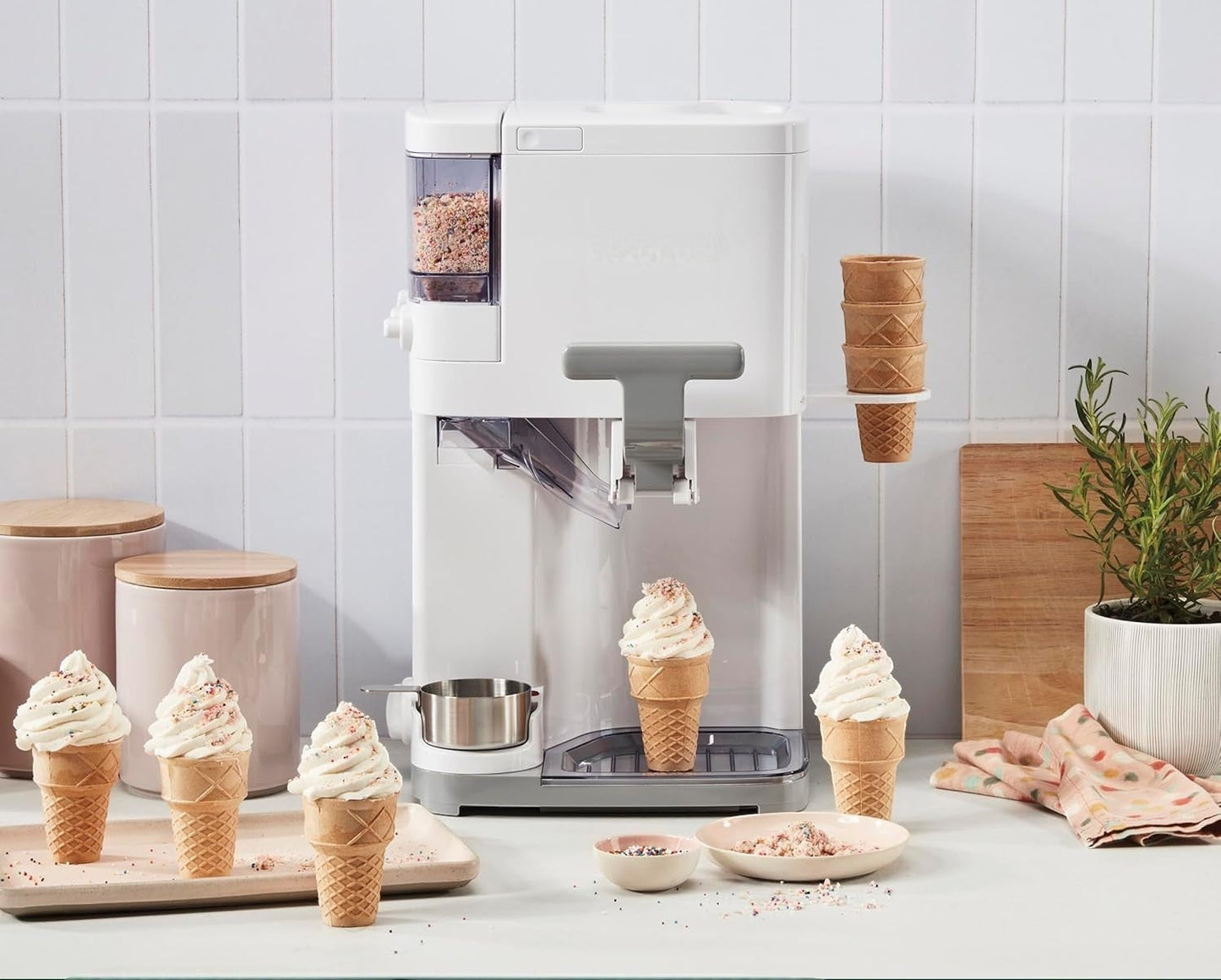Máquina Automática de Helado y Yogur con Contenedores para Mezclas