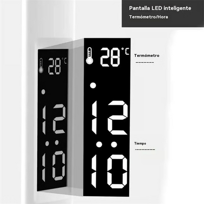 Lámpara LED recargable con ventilador, calendario, portalápices y más