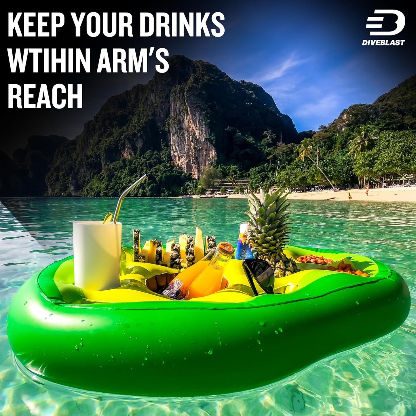Premium Floating Drink Holder for Pool, Hot Tub Accessories for Adults - Holds Up to 50 LBS - Fun Swimming Pool Accessories for Adults, Cool and Unique Drink Floaties