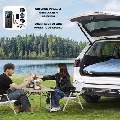 AirComfort SUV Max | Colchón Inflable para SUV y Campamento + Bomba de Aire Portátil de Regalo