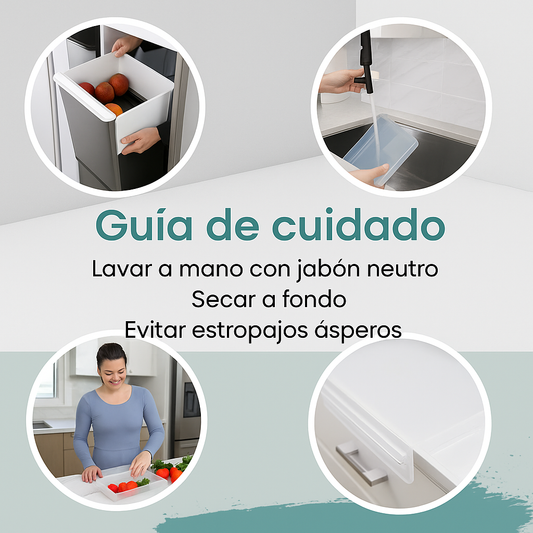 Tabla de Cortar XL Acrílica con Contenedor de Residuos