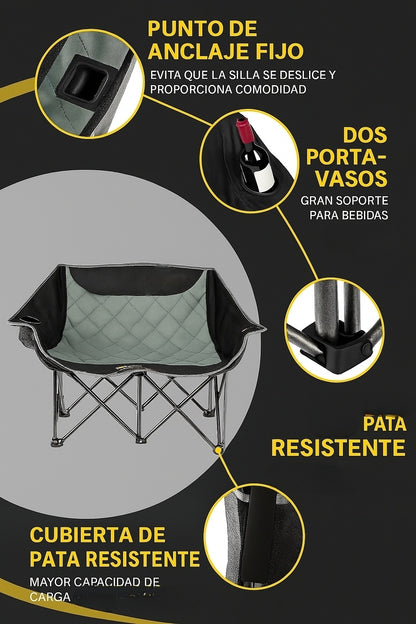Silla Doble Todoterreno XL descansa en la  playa, camping o jardín
