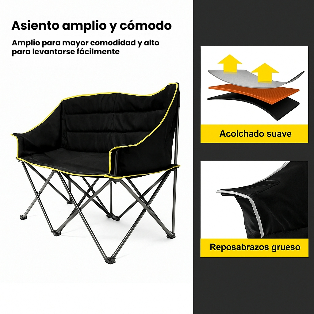 Silla Doble Todoterreno XL descansa en la  playa, camping o jardín