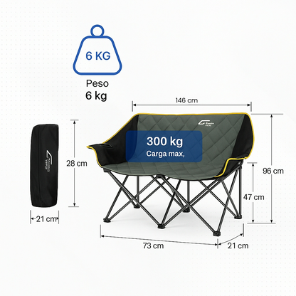 Silla Doble Todoterreno XL descansa en la  playa, camping o jardín
