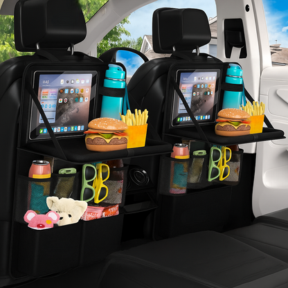 Organizador plegable para asiento trasero de coche con mesa multifunción