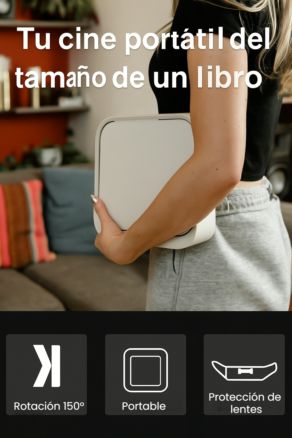 Mini proyector portátil Full HD consonido envolvente