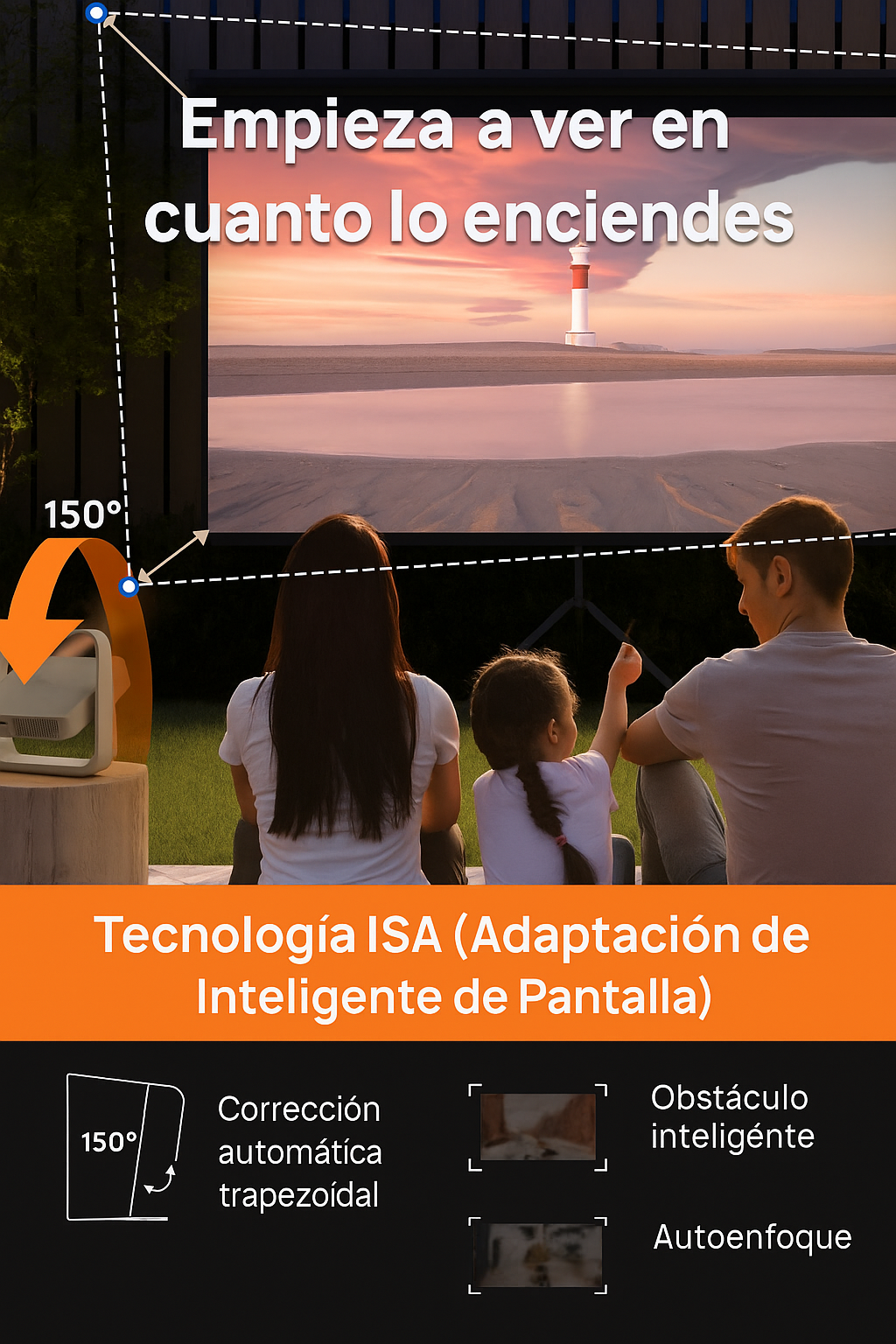 Mini proyector portátil Full HD consonido envolvente