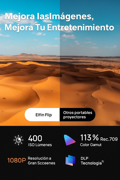 Mini proyector portátil Full HD consonido envolvente