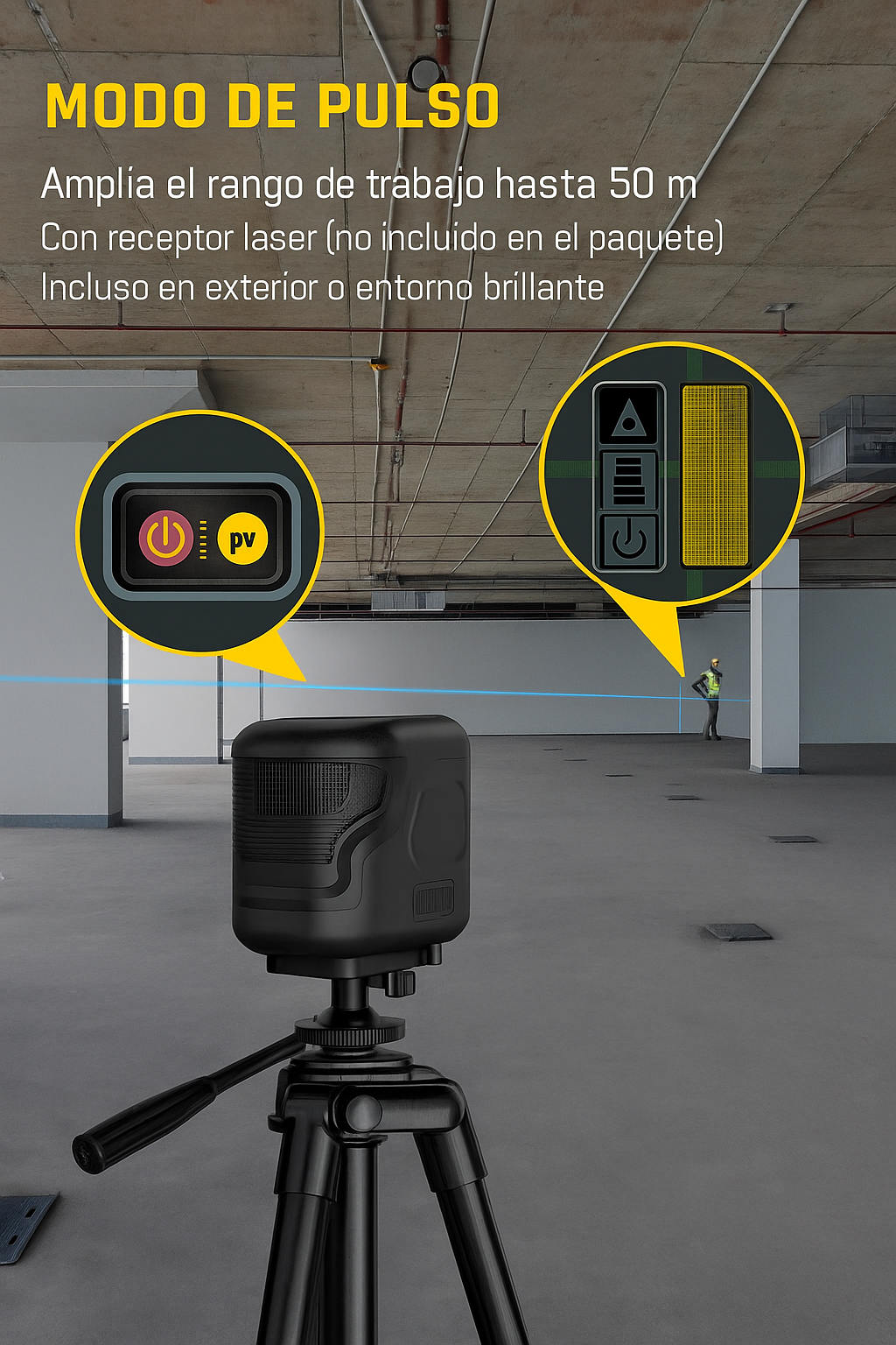 Nivel laser Verde de Bolsillo autonivelante, recargable y giratorio