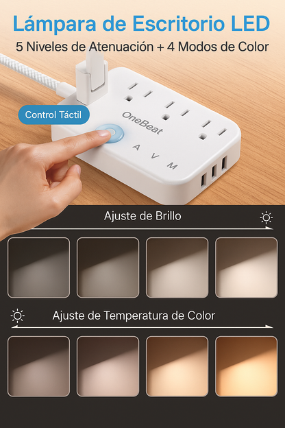 Lámpara y Regleta 2 en 1