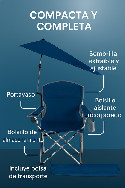 Silla de Playa con Parasol Relax Total - Todo en uno