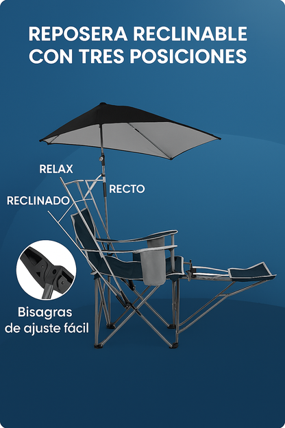 Silla de Playa con Parasol Relax Total - Todo en uno