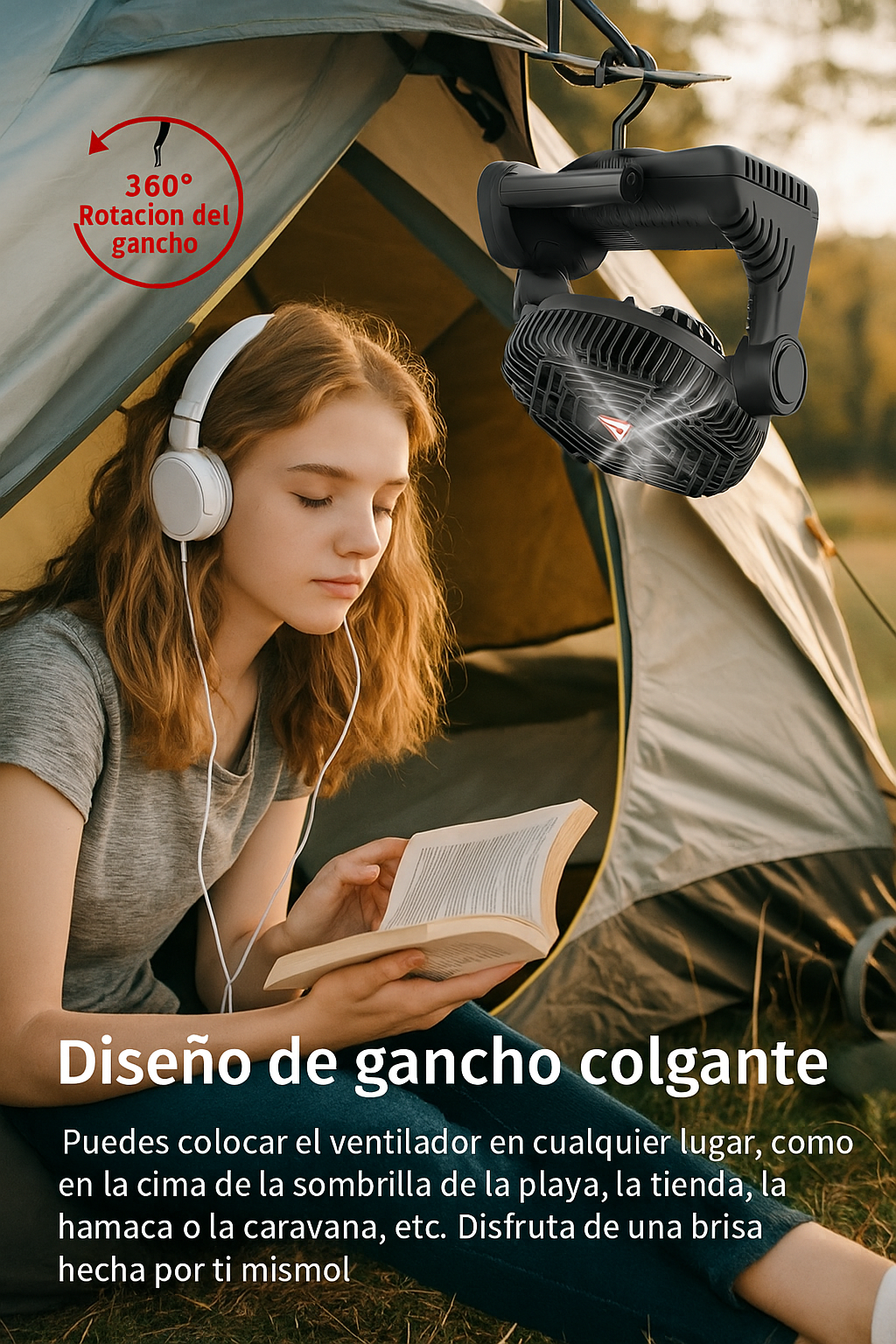 Ventilador Portátil Recargable de Camping