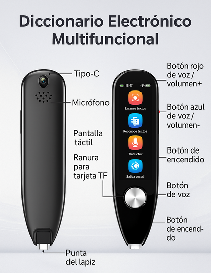 Bolígrafo Lector Inteligente con Traducción y Voz