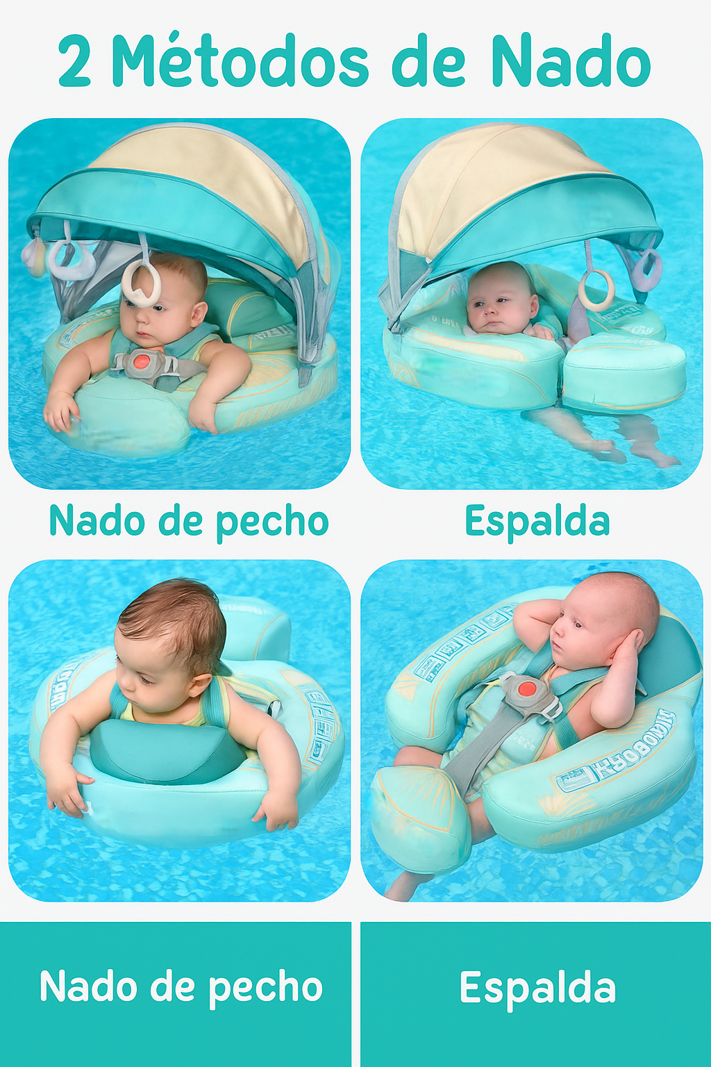 Flotador Bebé con Sombrilla y Protección Solar