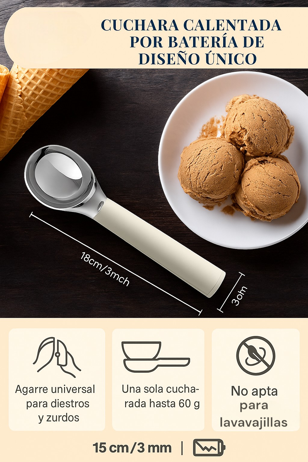 Cuchara Térmica para Helado