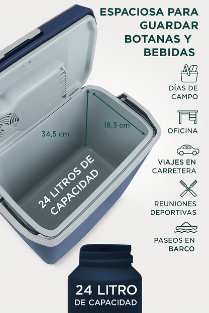 Nevera eléctrica portátil con función de calor y frío para coche y hogar
