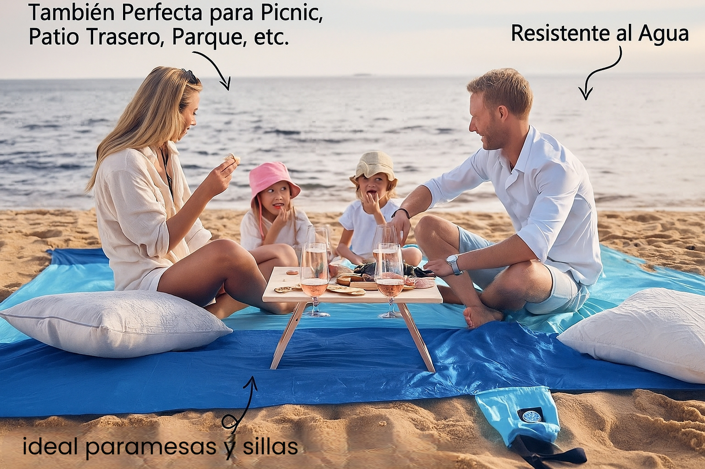 Manta de playa extragrande resistente al agua y a la arena