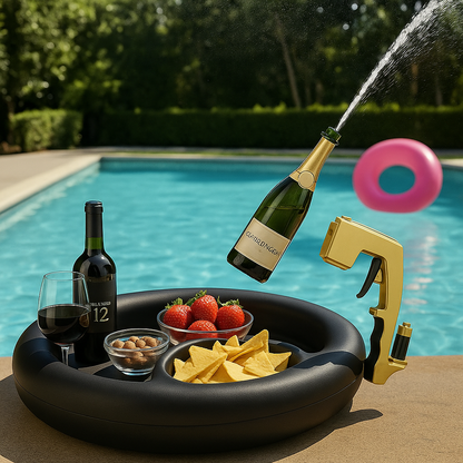 Portavasos Flotante + Pistola para champaña de Regalo!