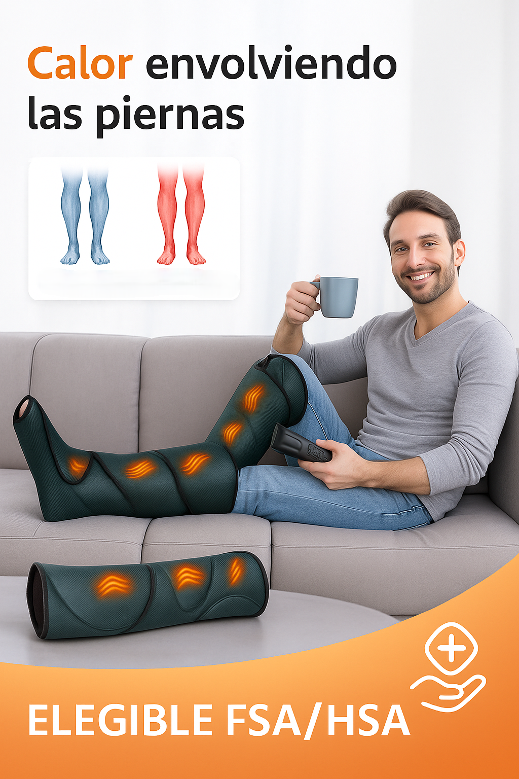 PiernaZen™ — Masajeador de piernas con calor y compresión