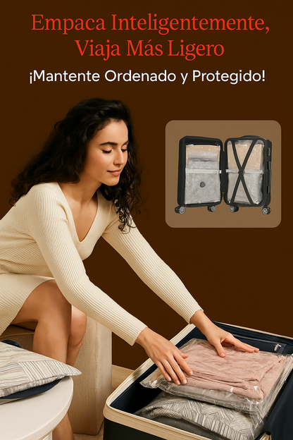 PackViaje™ – Bolsas al Vacío con Bomba Eléctrica