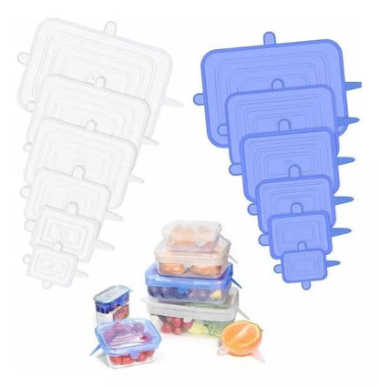 Juego de 6 Tapas de Silicona Adaptables