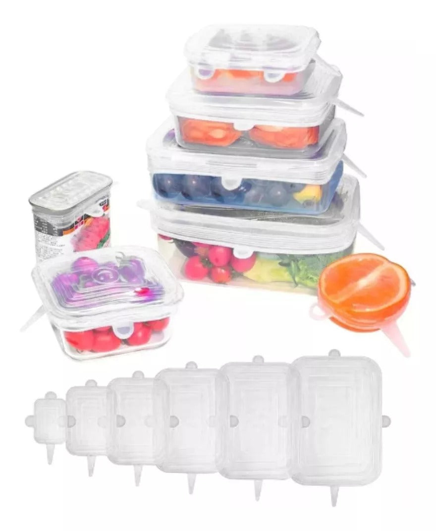 Juego de 6 Tapas de Silicona Adaptables