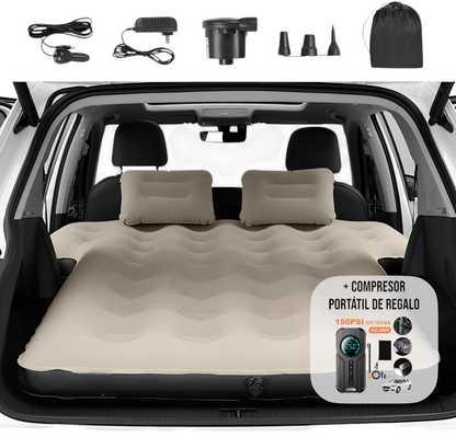 AirComfort SUV Max | Colchón Inflable para SUV y Campamento + Bomba de Aire Portátil de Regalo